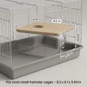 Hamster Sand Bath Box – Clear Acrylic Habitat Bath with Wooden Lid for Dwarf Hamsters