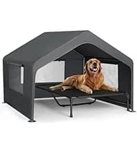 Outdoor Dog Bed with Canopy — Cooling Elevated Dog Shade for Outside — collection imagery