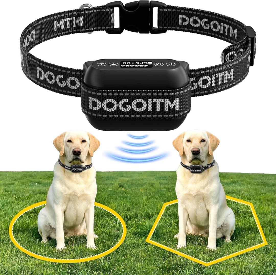 GPS Wireless Dog Fence — No Subscription Dog Collar for Dogs 15Lbs+