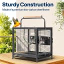 19 Inch Wrought Iron Travel Bird Cage for Cockatiel Parakeets