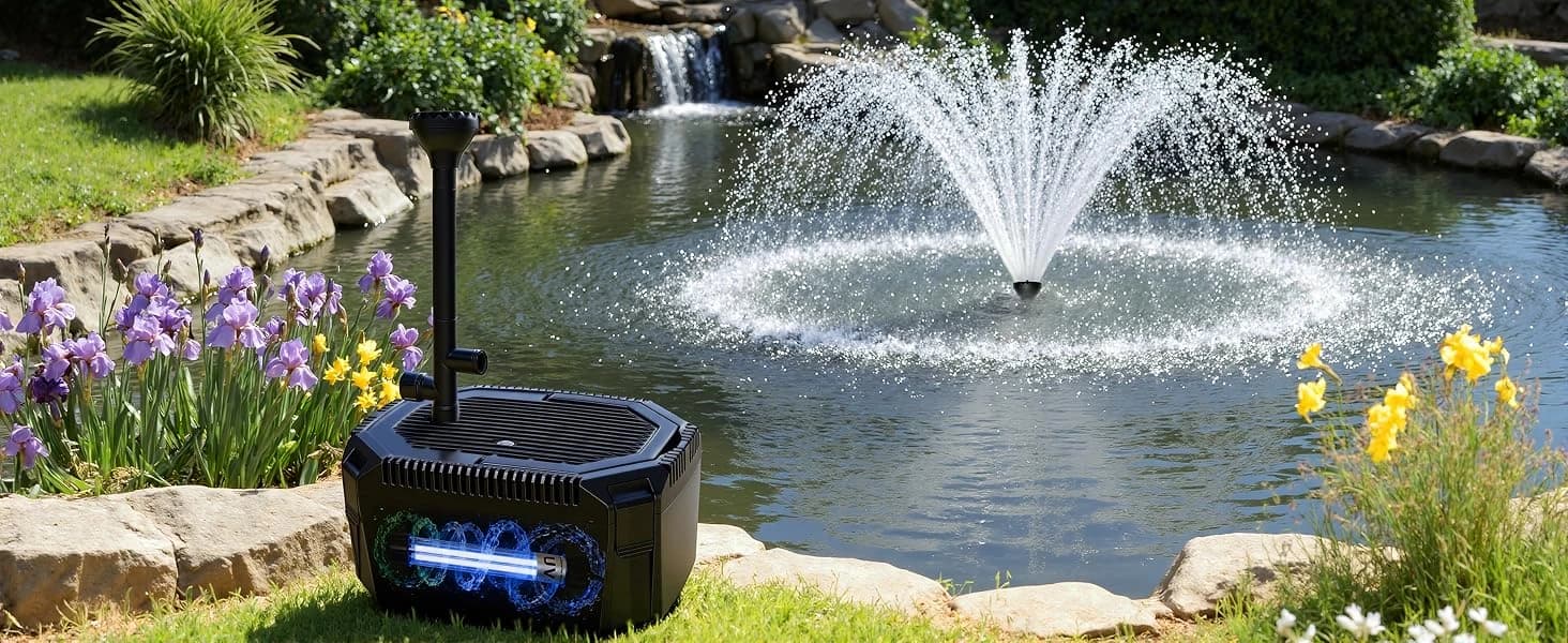 Submersible Pond Filter with Powerful 18W UV Light for Pond Algae Control — collection imagery