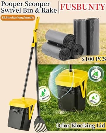 Dog Pooper Scooper — Swivel Bin and Rake Set with 100 Waste Bags — collection imagery