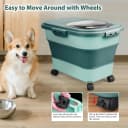 Dog Food Storage Container, 10-20Lbs Collapsible Pet Food Storage Containers with Rolling Wheel Airtight