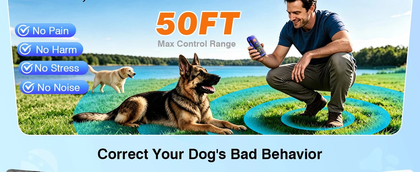 Dog Bark Deterrent Devices, Anti Barking Device for Dogs – Dual Ultrasonic (Fixed 25 kHz/Adaptive 20-30 kHz) — product details