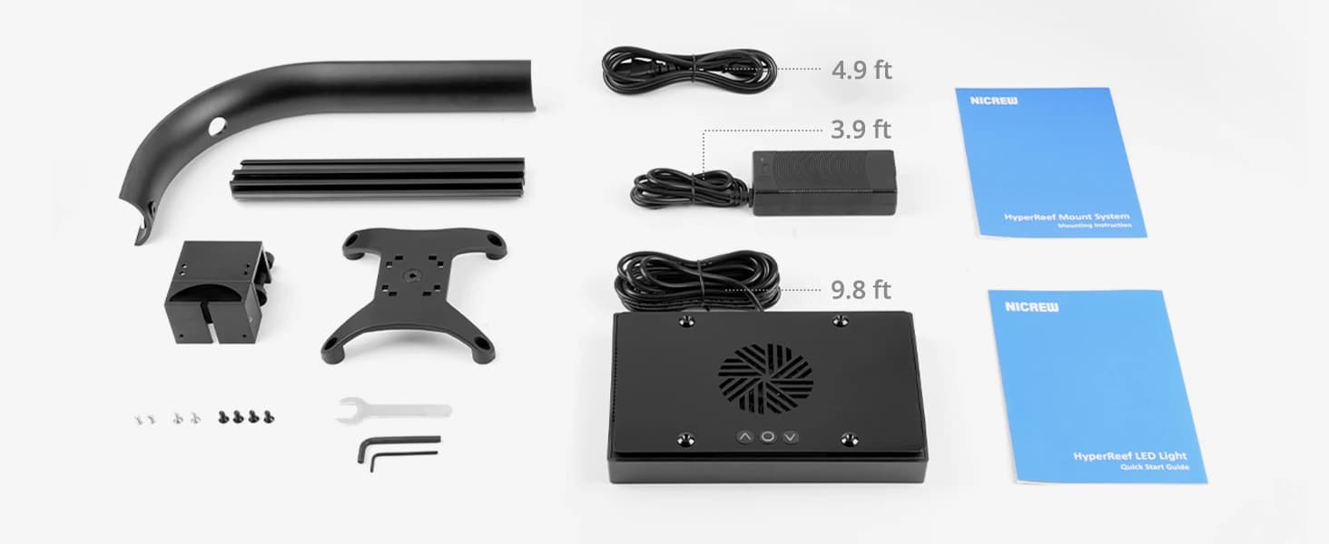 HyperReef 100 Gen 2 LED Reef Aquarium Light — What's in the Box