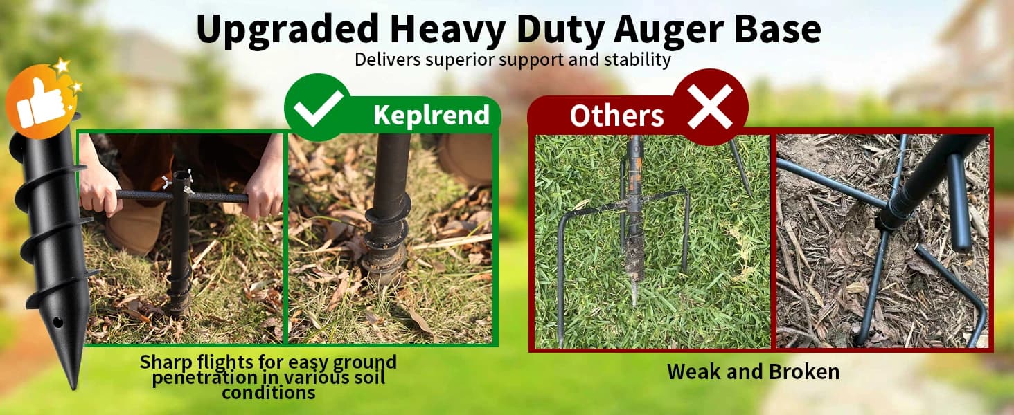 Heavy Duty Bird Feeder Pole - 109 Inch Adjustable 1 Inch Metal Bird House Pole with 14” Deep Auger Base | — Why Choose ?
