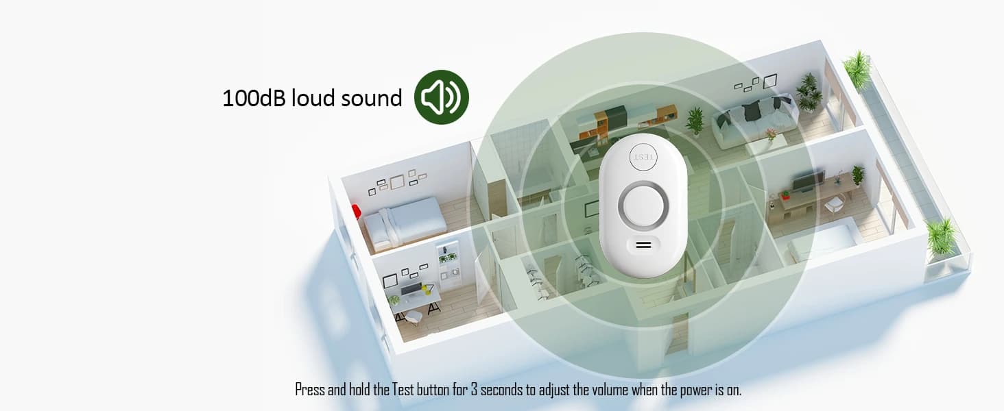 5 Pack Water Leak Detectors for Home — 100dB Water Sensor Alarm for Basement — collection imagery