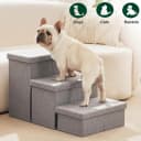 Dog Stairs for High Bed, Foldable Pet Stairs for Small and Medium or Large Dogs Puppy with Storage for Bed or