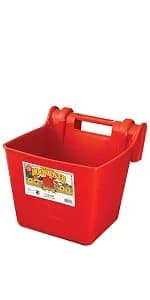 Plastic Hook Over Feeder | Mountable Livestock and Pet Feed Bucket | Horse Feed Bucket | Made in USA | 15 Quarts — product details