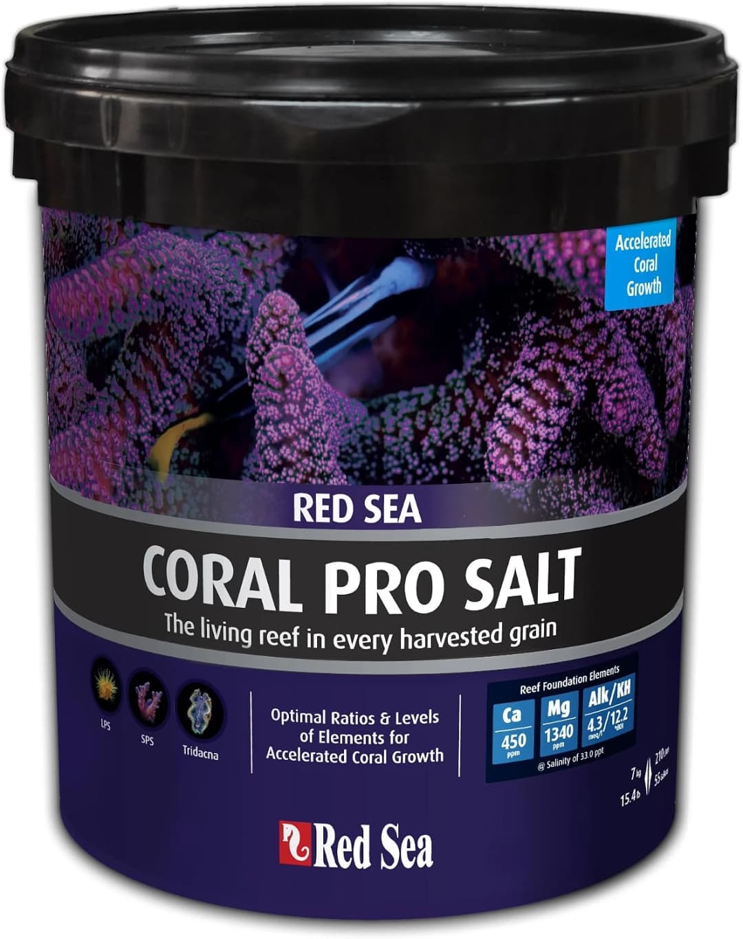 Coral Pro Reef Salt Mix Small Bucket - Makes 55 Gallons Complete Marine Saltwater Aquarium Advanced Formula