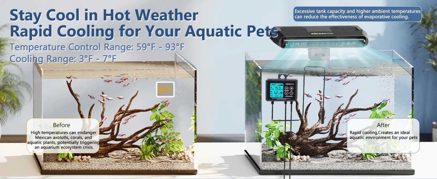 Aquarium Chiller Fan — Fish Tank Cooler with Temperature Control — product details