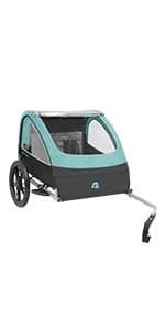 Rover Waggin' Pet and Dog Bike Trailer with Weather-Resistant Canopy and Mesh Shield - Foldable Frame — product details