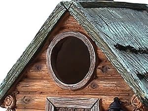 Bird Houses for Outside Real Wood-Look Resin Bird House with Hanging Chain – Waterproof and Durable Forest — Bird House for Outside