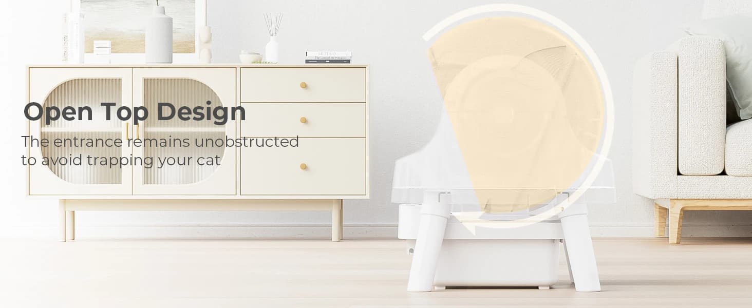 Self Cleaning Litter Box — Open Top Automatic Litter Box for Multiple Cats — product details