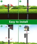 Heavy Duty Bird Feeder Pole - 109 Inch Adjustable 1 Inch Metal Bird House Pole with 14” Deep Auger Base |