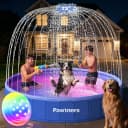 Foldable Dog Pool with Sprinkler and RGB LED Light