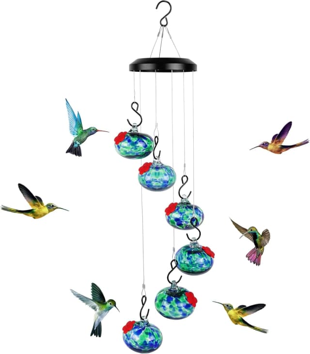 Charming Wind Chimes Hummingbird feeders for Outdoors Hanging ant and bee Proof