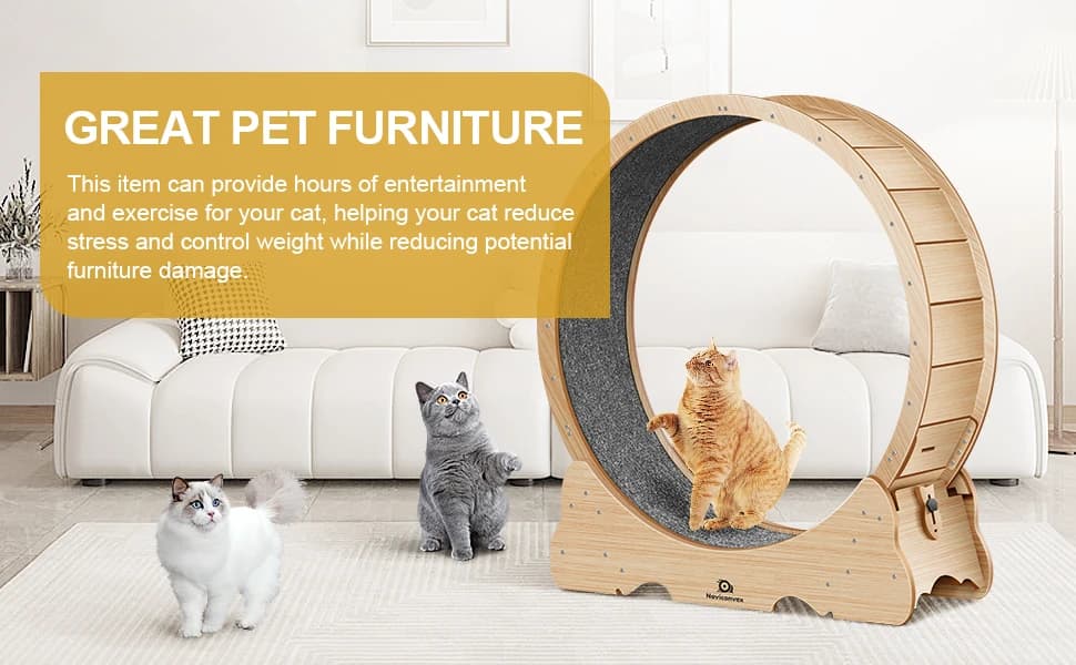 Cat Wheel — 46" XL Large Exercise Running Wheels with Detachable Carpet for Indoor Cats — product details