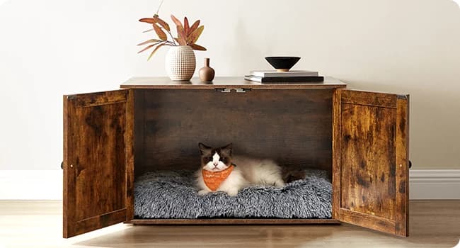 Cat Litter Box Enclosure — End Table — Litter Box Cabinet and Display Table
