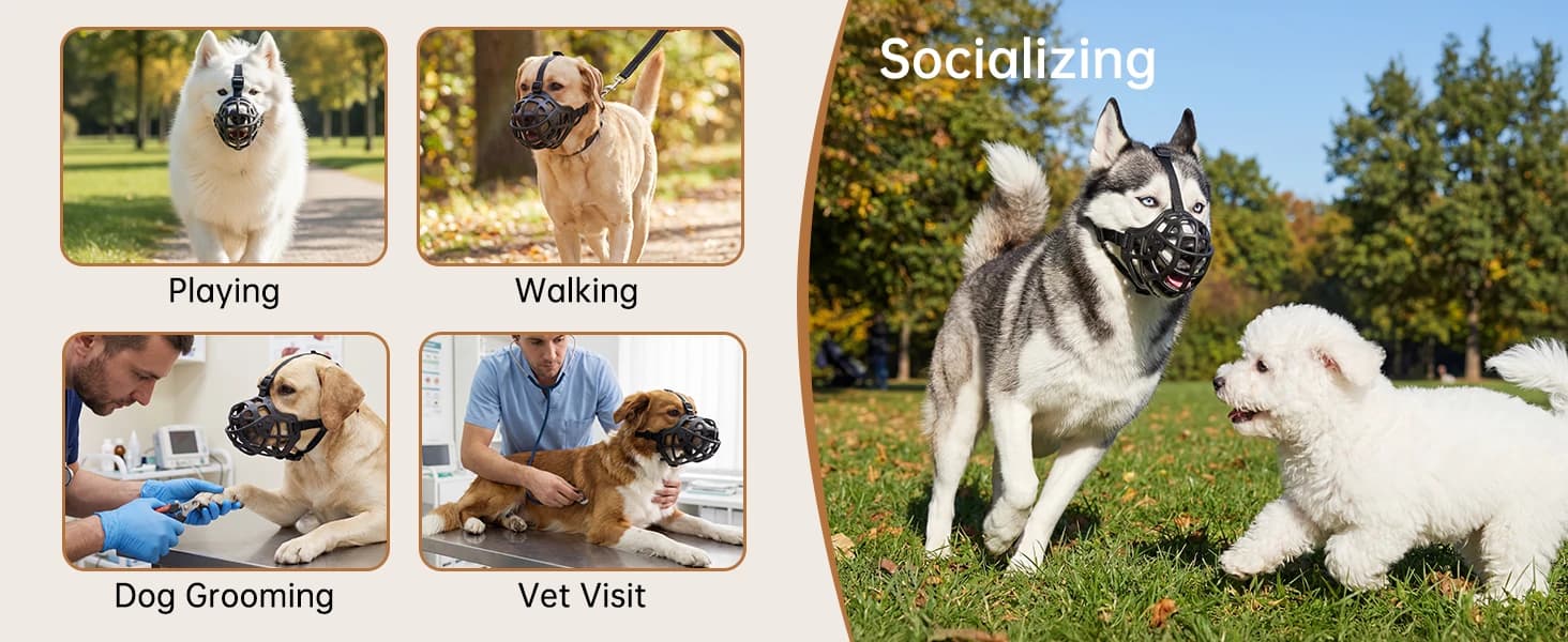 Basket Dog Muzzle — Adjustable Soft Dog Muzzles — collection imagery