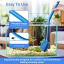 Fish Tank Cleaner with Five Sided Sponge Brush and Long Handle Aquarium Scrubber Alage Scraper for Glass