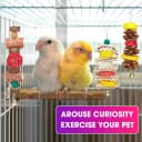 7 Pcs Natural Wood Bird Toy and Perch for Parakeets
