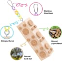 2 Pcs Wooden Bird Chew Toys - 7.9" Hanging Parrot Toys — 92 Detachable Corks