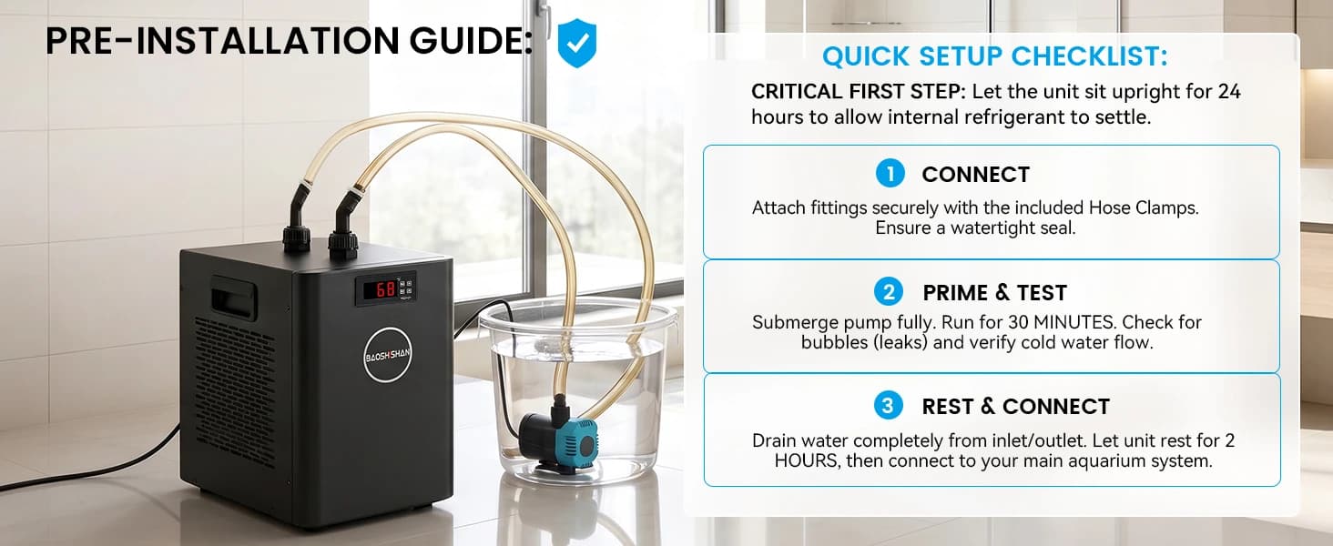 1/10 HP Aquarium Chiller 42 Gal Fish Tank Water Chiller 110V — product details