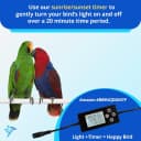 HappyBird Lighting Bird Cage Light with Chew Guard - Full Spectrum LED Pet Light - Simulates Natural