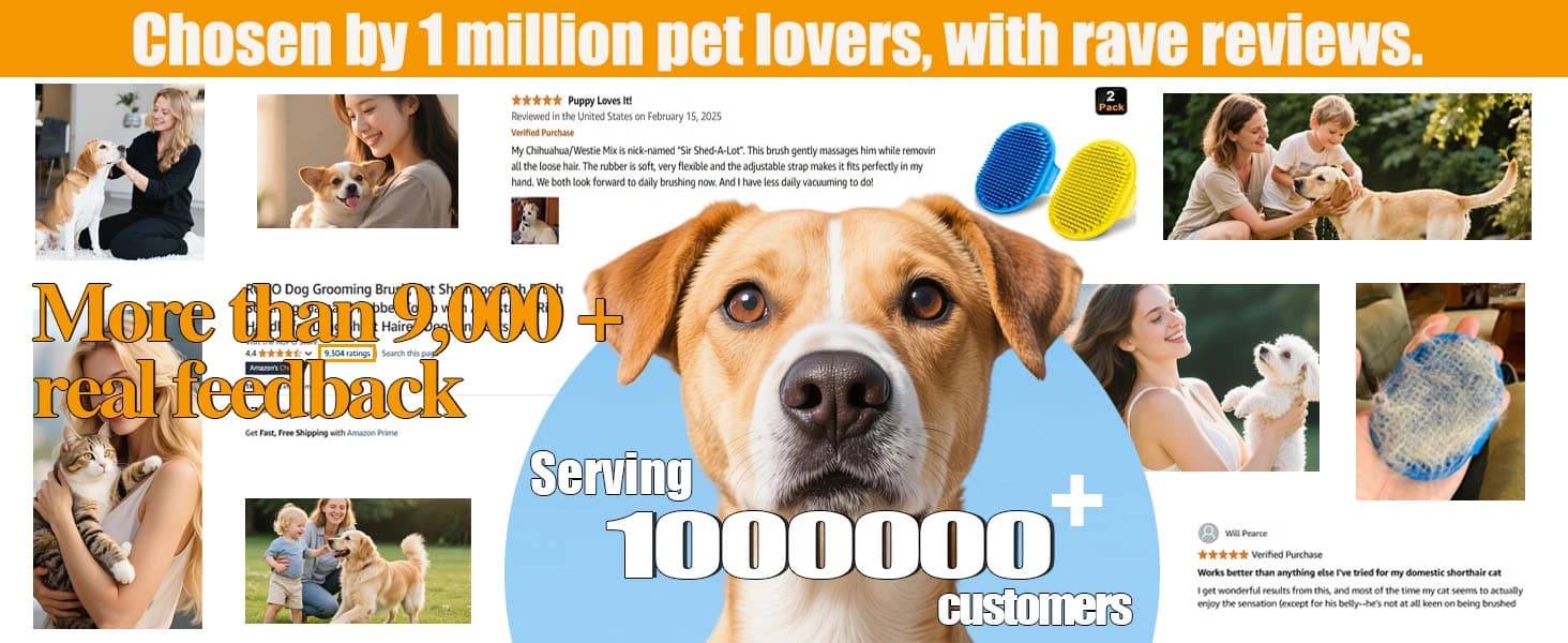 Dog Bath Brush — Dog Shampoo Brush With Adjustable Ring Handle Long Bristles — product details