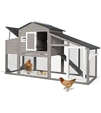 Large Wooden Chicken Coop with Run and Wheels — collection imagery