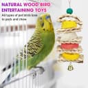 7 Pcs Natural Wood Bird Toy and Perch for Parakeets