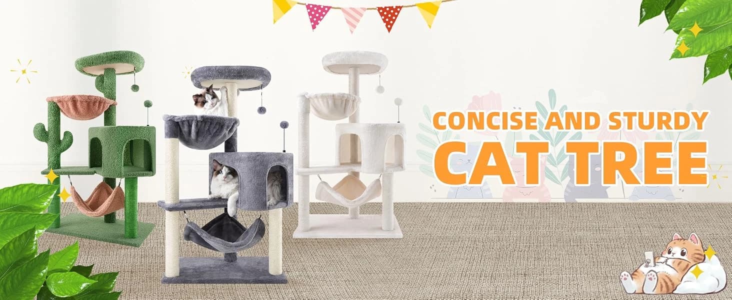 Cat Tree with Cat Condo and Big Hammock — product details