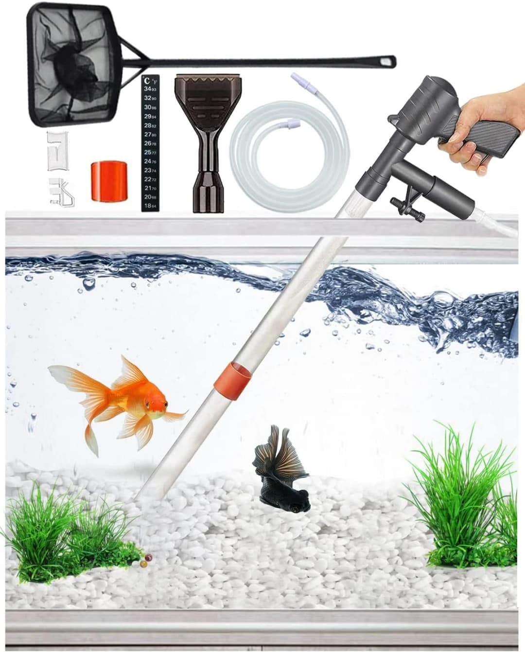 Aquarium Gravel Cleaner Vacuum Fish Tank Cleaner Tools Kit