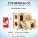 Tiny Hamster Maze Wood House Fun Slide House — Double-Decker Hut for Dwarf Gerbil Mouse Mice Rat Small