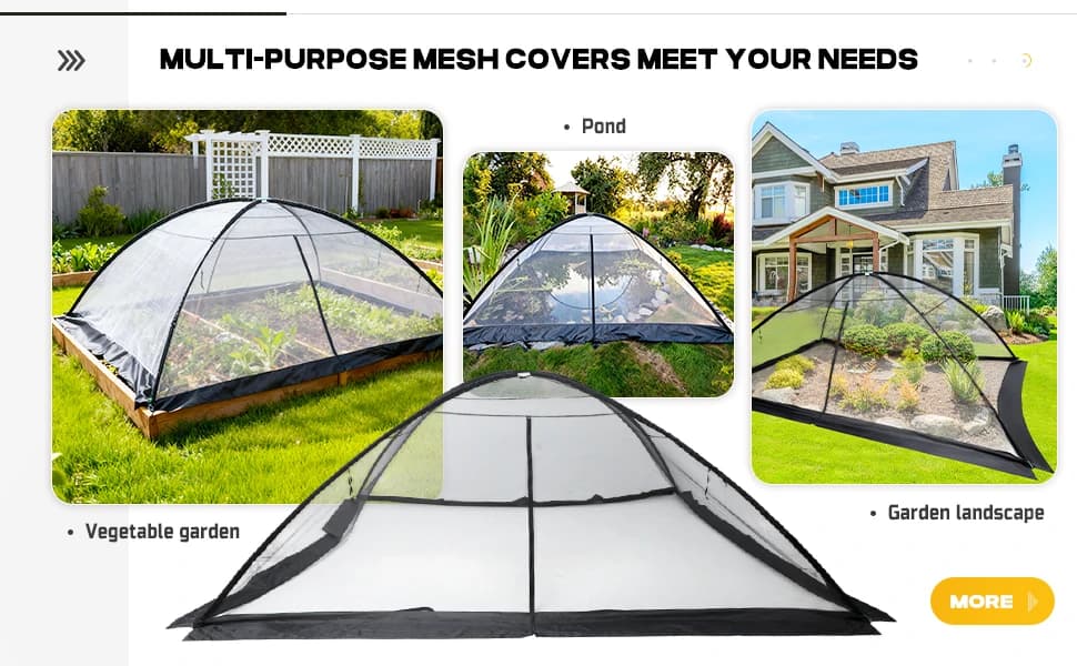 10x14 ft Pond Cover Dome Net with Frame for Outdoor Koi Leaves — product details