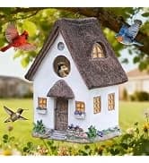 Bird Houses for Outside Real Wood-Look Resin Bird House with Hanging Chain – Waterproof and Durable Forest — collection imagery