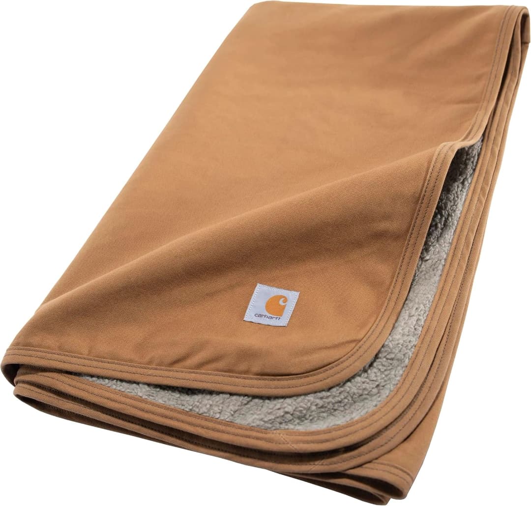 Firm Duck Sherpa-Lined Dog Throw Brown