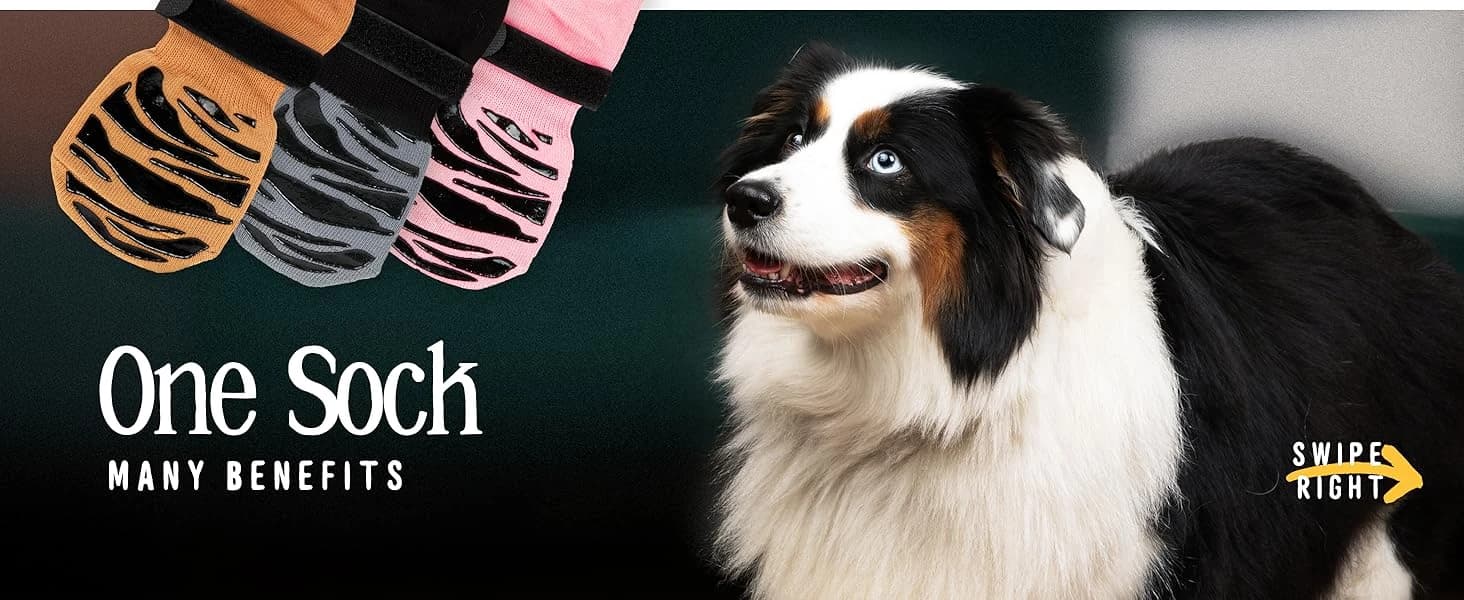 TigerToes Premium Non-Slip Dog Socks for Hardwood Floors - Extra-Thick Grip that Works Even When Twisted — product details