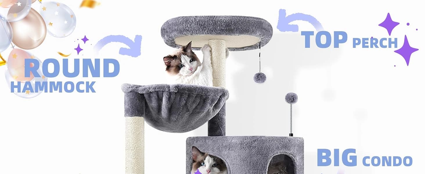 Cat Tree with Cat Condo and Big Hammock — Cat Tree Instruction