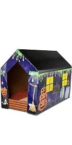 Cardboard Cat House Hideaway Playhouse with Cat Scratcher Scratching Pad 19" L x 13" W x 17" H — product details