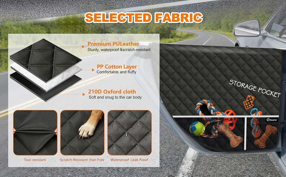 Dog Car Door Protector — 2 Pcs PU Leather Pet Car Door Cover — product details
