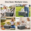 Deluxe Dog Booster Seat with Sturdy Metal Frame and Safety Leash for Small Pets up to 20 lbs - Portable Puppy