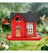 Bird Houses for Outside Real Wood-Look Resin Bird House with Hanging Chain – Waterproof and Durable Forest — collection imagery