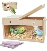 Parakeet Nesting Box — Wood Bird Nest House for Cage — collection imagery