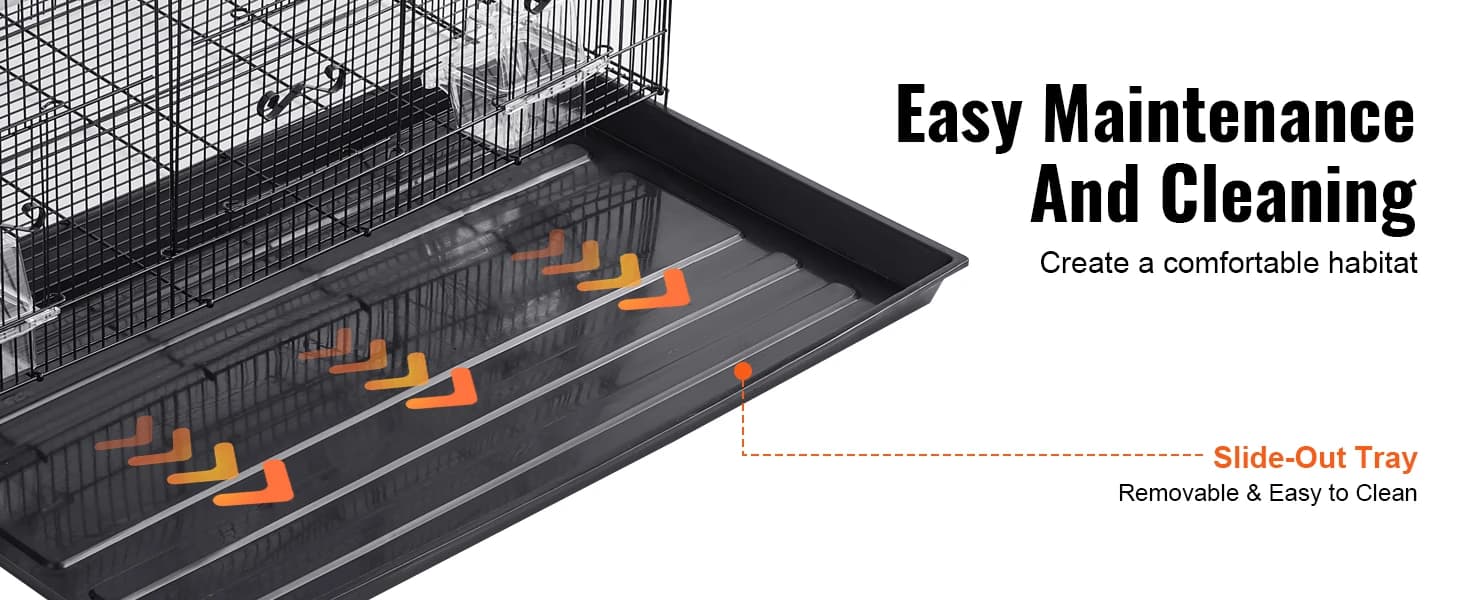 30 Inch Flight Bird Cage — Stackable Bird Cage Parakeet Cage with Slide-Out Tray and Handle — product details