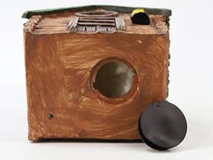 Bird Houses for Outside Real Wood-Look Resin Bird House with Hanging Chain – Waterproof and Durable Forest — Bird House for Outside