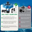 Pond Fountain Aerator — 1HP 110V 15000 GPH Fountain Pump