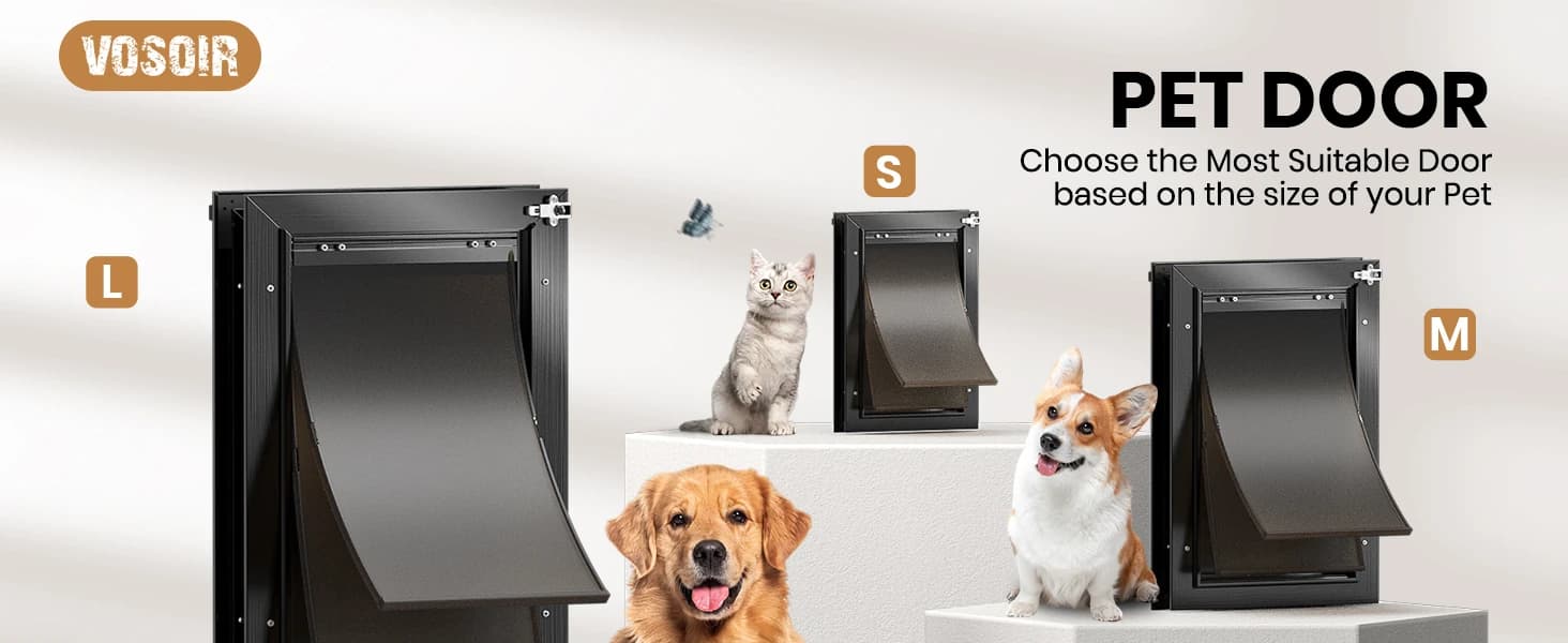 All Aluminum Dog Door for Exterior Door — Large Doggy Door — product details