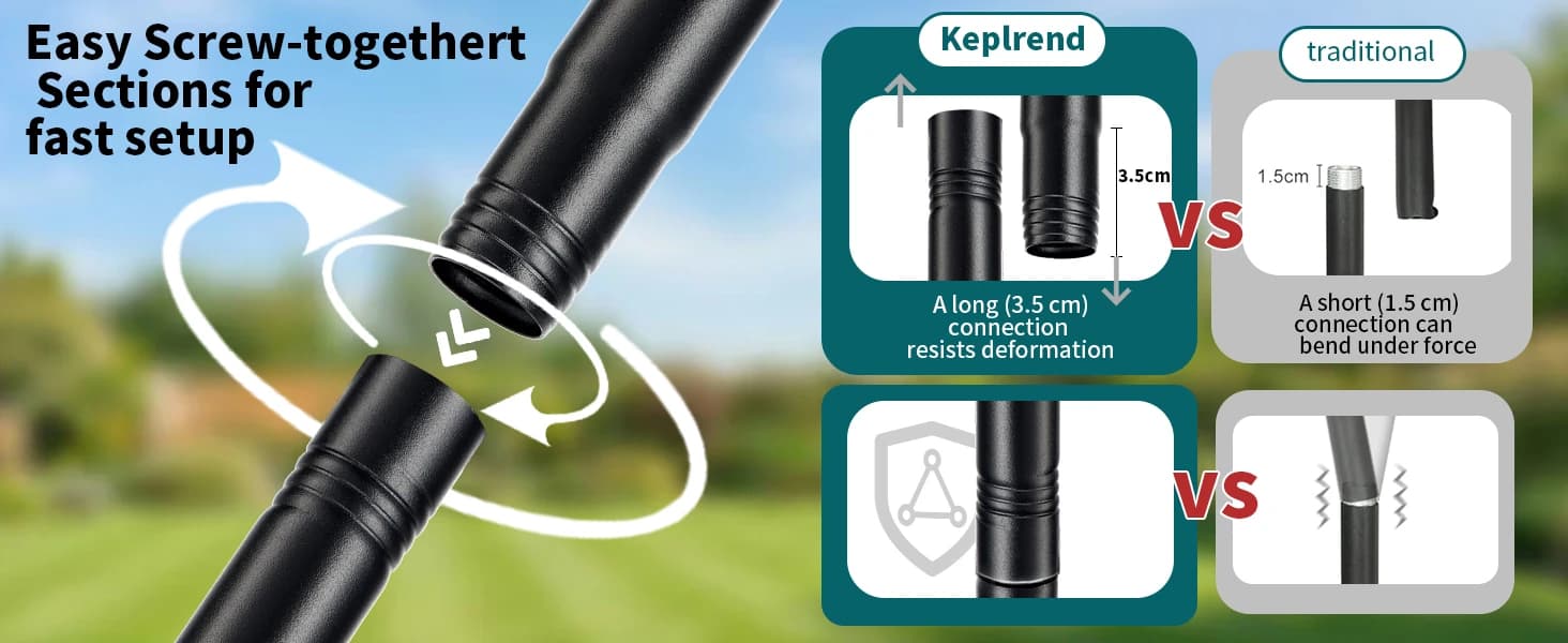 Heavy Duty Bird Feeder Pole - 109 Inch Adjustable 1 Inch Metal Bird House Pole with 14” Deep Auger Base | — Why Choose ?